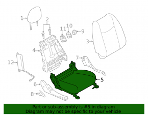Пассажирское сидение Nissan Leaf 11-12 без airbag