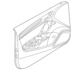 Обшивка дверей картка передня ліва Audi A3 8V 15-20 4d, 5d, чорна, шкіра, Bang and Olufsen