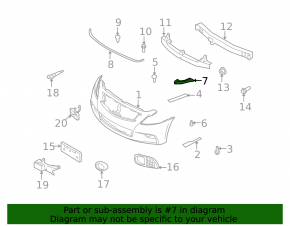 Крепление переднего бампера правое Infiniti G25 G35 G37 4d 07-15