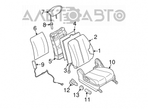 Пассажирское сидение Nissan Murano z50 03-07 без airbag, велюр черн