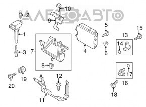 Кронштейн блока ECU компьютера двигателя Mazda CX-5 17-23 2.5 тип 2