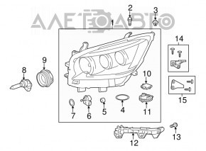 Коректор фар правый Lexus RX350 RX450h 10-12