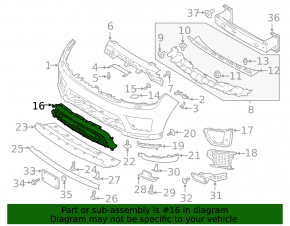 Нижні ґрати переднього бампера Land Rover Range Rover Sport 18-22 Autobiography, HSE, HST, Supercharged