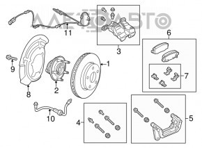 Датчик ABS задний левый Jeep Cherokee KL 14-18 FWD