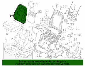 Водительское сидение Ford Edge 15-24 без airbag, ткань беж