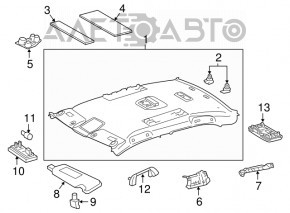 Козырек правый Toyota Camry v55 15-17 usa бежевый, без крючка, под химчистку