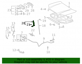 Петля капота ліва Lexus GX 03-09