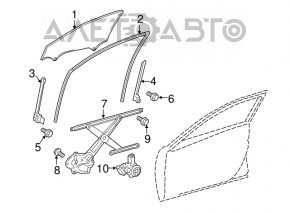 Направляющая стекла двери передней левой Toyota Camry v40 07-11 задняя
