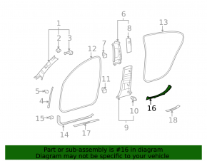 Накладка порога внутренняя задняя левая Lexus GS300 GS350 GS430 GS450h 06-11 черная, потерта, надломано крепление