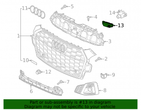 Кронштейн решетки радиатора grill левый Audi A5 F5 20-25 S-Line
