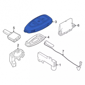 Ключ Ford C-max MK2 13-18 4 кнопки