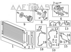 Радиатор кондиционера конденсер Honda Civic X FC 16-21 1.5T
