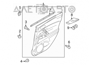 Обшивка двери карточка задняя левая Mazda3 MPS 09-11