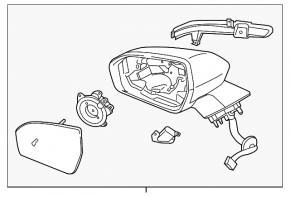 Зеркало боковое правое в сборе Lincoln MKX 16-17 BSM, поворотник