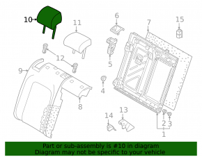 Підголовник 2 ряди лівий Volkswagen ID.4 21-22 тканина сіра
