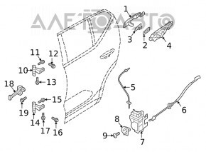 Петля двери нижняя задняя правая Volvo XC40 16-