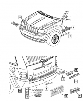 Эмблема надпись JEEP двери багажника Jeep Patriot 11-17
