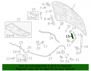 Накладка петли капота правая Audi A6 C7 12-18 слом креп
