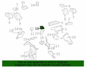 Накладка передней панели с кнопкой start/stop Toyota Prius 30 10-15 серая