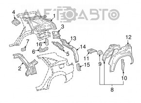 Кронштейн крыла задний правый Lexus RX300 RX330 04-08