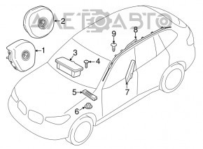 Подушка безопасности airbag коленная водительская левая BMW X3 G01 18-24