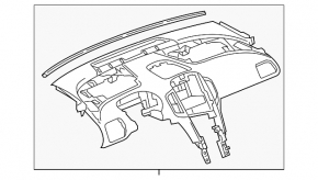 Торпедо передняя панель без AIRBAG Chevrolet Volt 11-15 с накладками и дефлекторами
