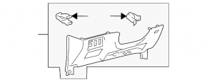 Накладка подторпедная колени водителя Lexus RX300 RX330 RX350 RX400h 04-08 черная