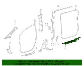 Накладка порога задняя левая Toyota Sienna 21-26 черная