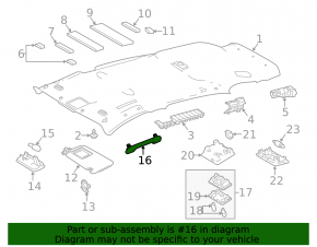 Ручка потолка передняя левая Toyota Rav4 13-18 серая