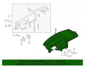 Торпедо передняя панель без AIRBAG Audi A4 B8 08-16 черная