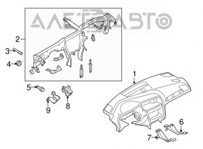 Торпедо передняя панель без AIRBAG Audi A4 B8 08-16 черная