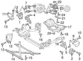 Крепление задней подушки двигателя Audi Q5 8R 09-17