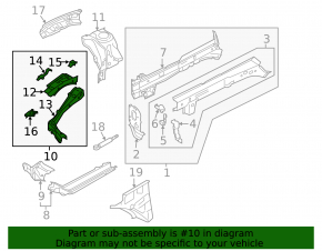 Четверть передняя левая Subaru Outback 15-19