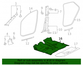 Покрытие пола переднее Lexus NX200t NX300 15-21 Base, черное