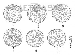 Запасное колесо докатка Fiat 500L 14-19 R16