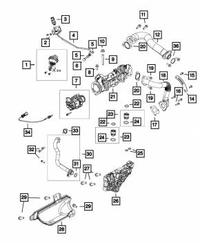 Клапан ЄДР EGR Jeep Grand Cherokee WK2 14-19 3.0d