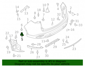 Кріплення заднього бампера центральне верхнє Mazda CX-9 16-23