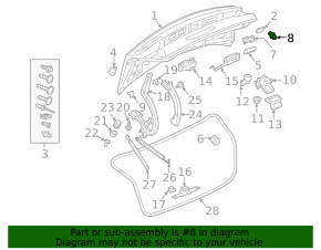 Отбойник крышки багажника левый Audi A4 B9 17-25 на крышке