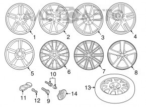 Болт колесный 5шт d19 M14x1.5 Porsche Macan 15-23