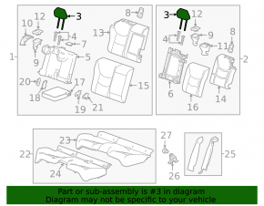 Подголовник 2 ряда левый Chevrolet Volt 16- кожа черн