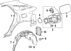 Подкрылок задний правый Lexus RX350 RX350h RX450h+ RX500h 23-26