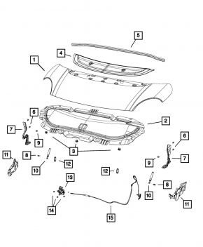 Уплотнитель капота Fiat 500L 14-19