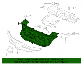 Грати радіатора grill Honda Accord 16-17 2d