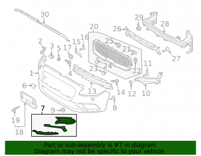 Грати бампера ліва Lincoln Continental 17-20 3.7