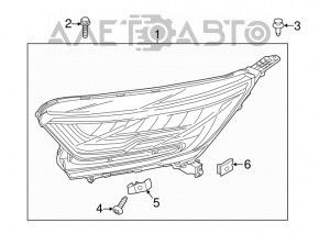 Фара передняя правая Honda CRV 20-22 LED, Touring