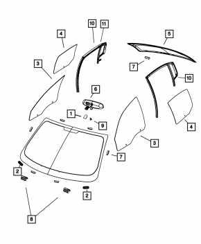 Стекло заднее Chrysler 200 11-14