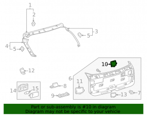Заглушка двери багажника правая Lexus RX350 RX450h 10-12 серая