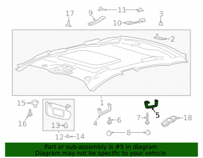 Ручка потолка передняя левая Lincoln MKX 16-18 черн