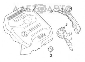 Накладка двигуна BMW X3 G01 18-19 2.0 без шумоізоляції