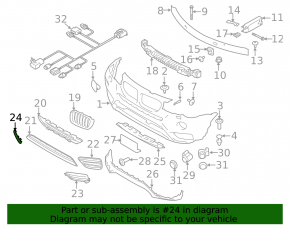 Молдинг переднего бампера правый BMW X3 F25 15-17 X-line